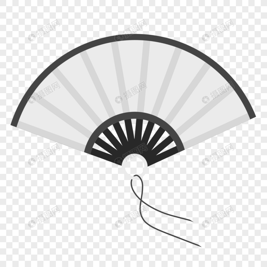 白色折扇