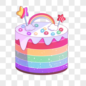 星星彩虹蛋糕图片