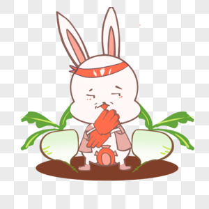 拔萝卜的兔子高清图片