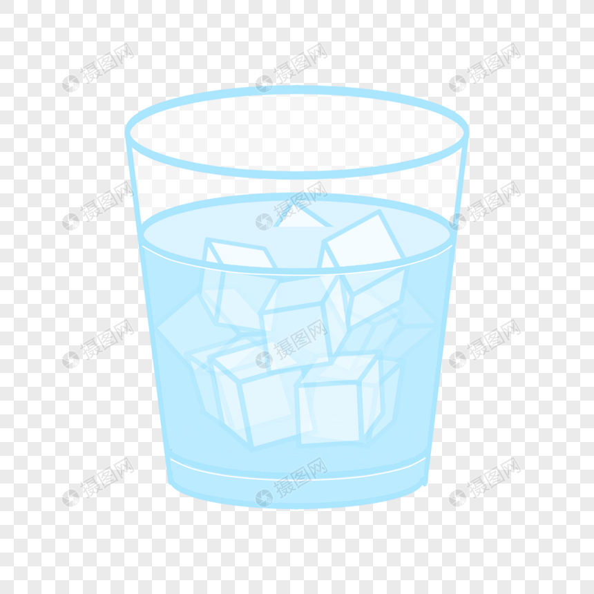 手绘卡通消暑冰水
