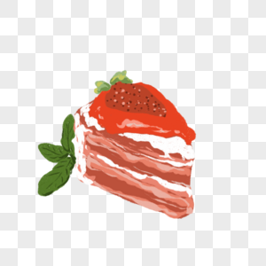 卡通草莓蛋糕插图图片