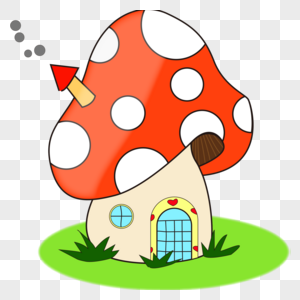卡通蘑菇房子屋子图片
