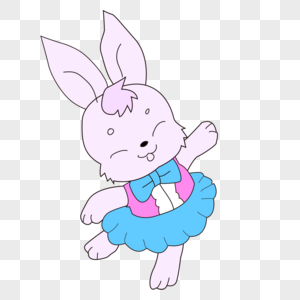 卡通跳舞可爱小兔子图片