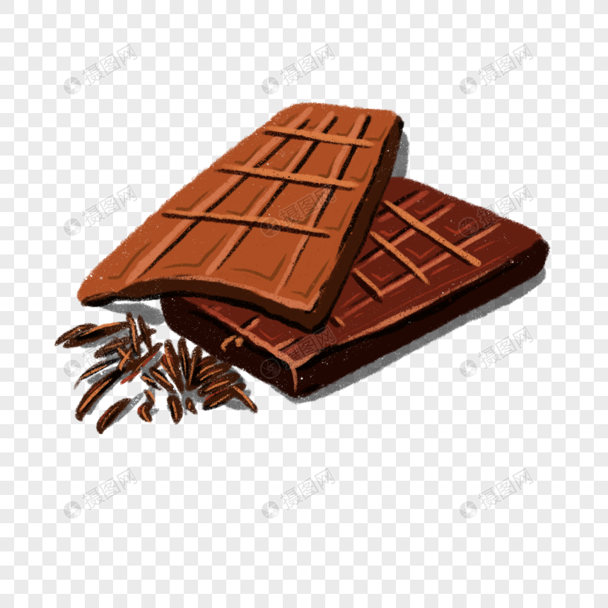 创意两大块巧克力插图图片