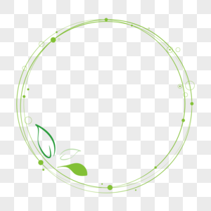 绿色系简约植物气泡边框图片