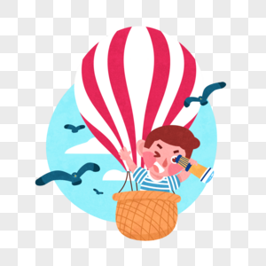 热气球儿童节庆插画高清图片