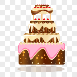 扁平化豪华巧克力甜品蛋糕高清图片