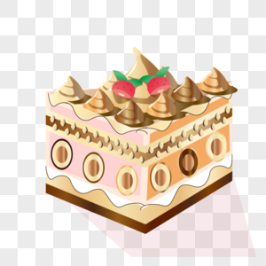 扁平化情人草莓巧克力蛋糕图片