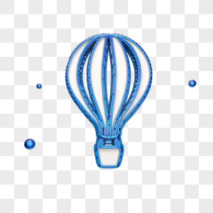 蓝色创意热气球图标图片