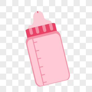卡通手绘婴儿用品粉色奶瓶创意设计高清图片素材