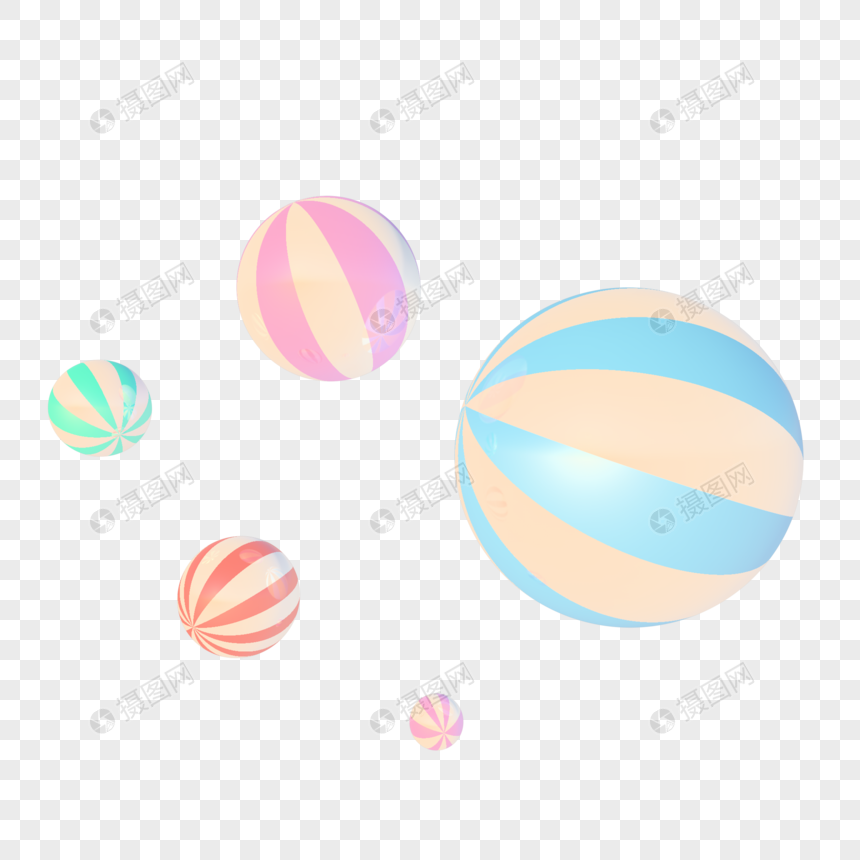 立体悬浮球创意插图