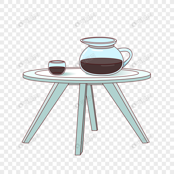 圆桌茶具图片
