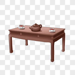 中式桌子茶具图片