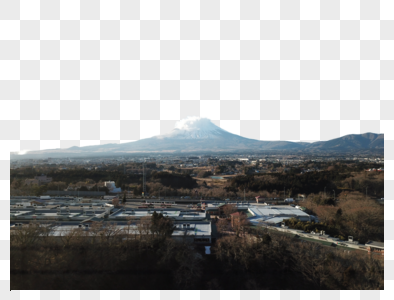 航拍日本富士山建筑高清图片素材