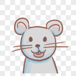 微笑鼠鼠萌系灰鼠高清图片