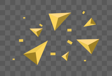 金色三角碎片素材图片