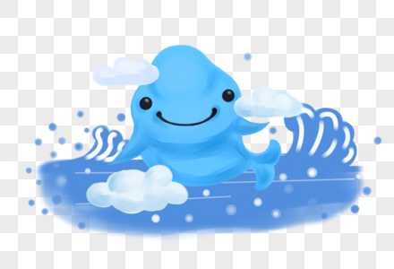 江豚的微笑蓝色江豚高清图片