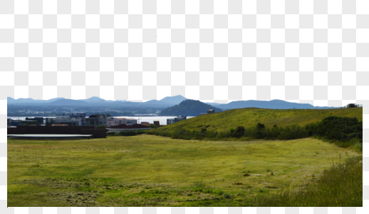韩国济州岛城山日出峰观景台俯视风景图片