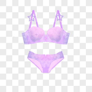 夏日的紫色印花泳衣高清图片