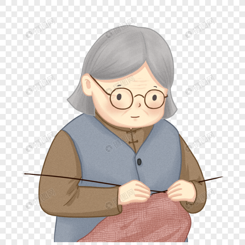 织毛衣的老母亲