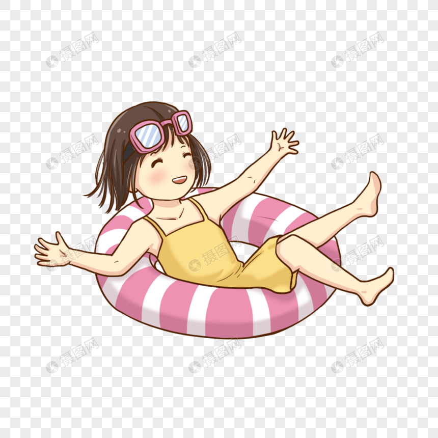 游泳的小女孩