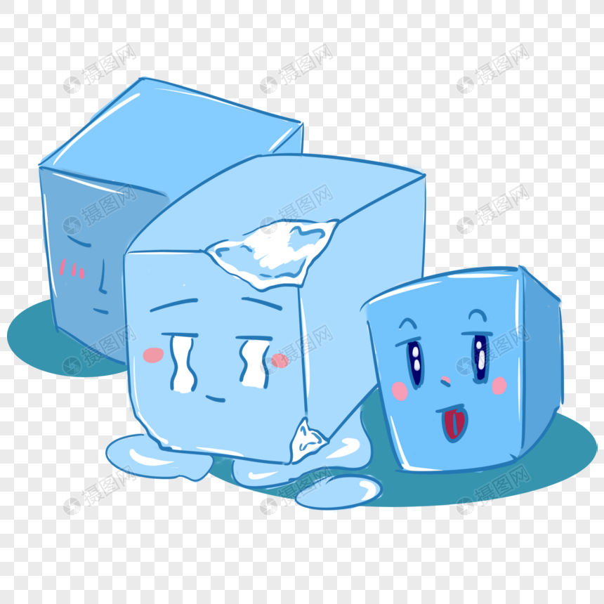 可爱蓝色冰块高清图片素材