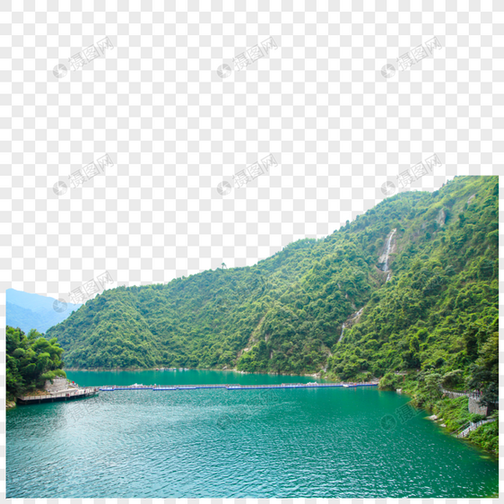 高山流水成碧湖图片