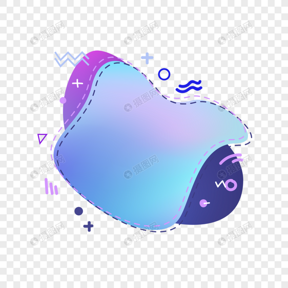 孟菲斯蓝紫渐变标题框背景素材图片