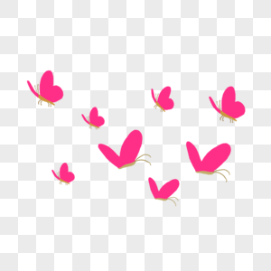 粉色飞舞小蝴蝶装饰图案漂浮高清图片素材