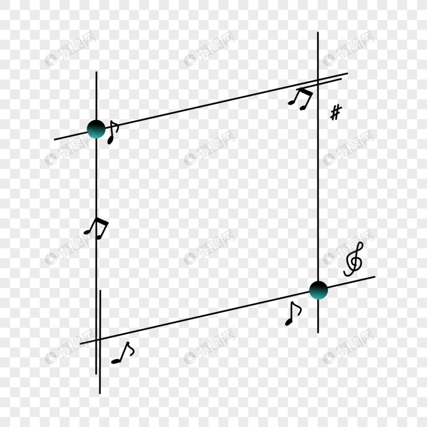 黑色音符边框音乐节图片