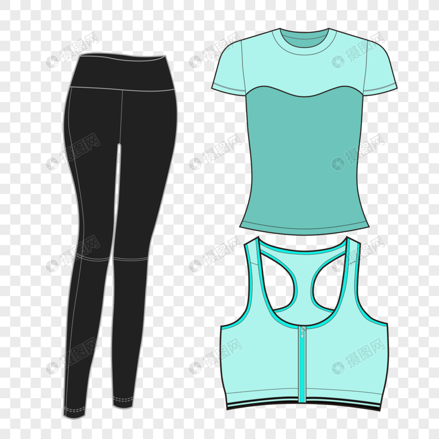 免抠元素 手绘/卡通元素 简约运动服设计.