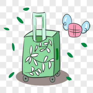 清新绿色行李箱图片