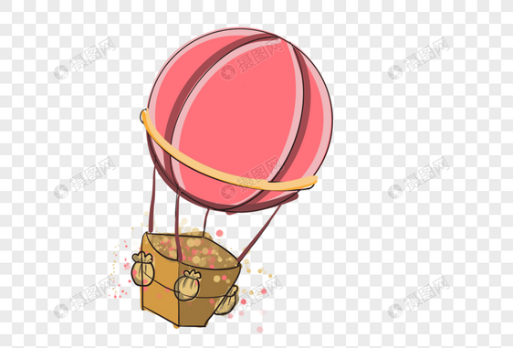 粉色热气球图片