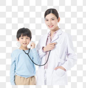 儿童体检听诊器医生高清图片素材