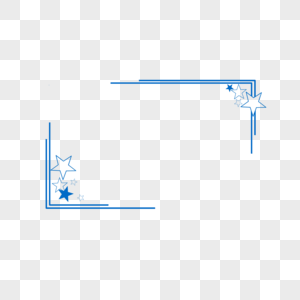 蓝色星星五角星边框图片