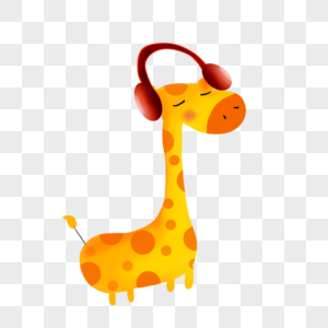 音乐节 戴耳机的长颈鹿高清图片
