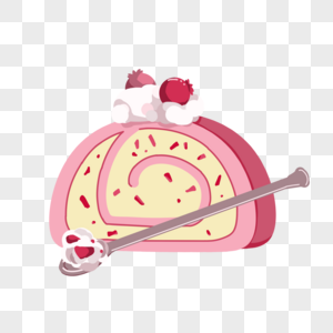 草莓味粉色年轮蛋糕高清图片