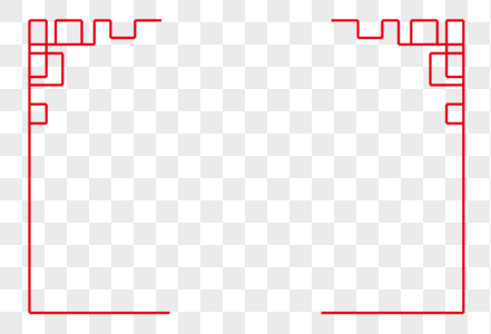 红色边框边纹素材高清图片