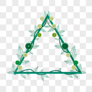 原创几何三角形树藤边框图片