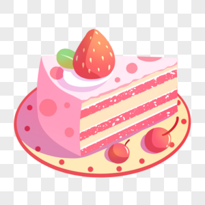 草莓樱桃单个蛋糕高清图片