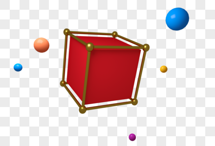 红色方块金属边框图片
