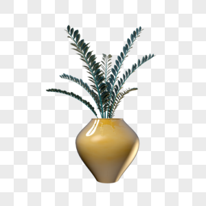 创意金色立体花瓶图片