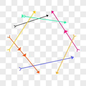 简约科技风箭头三角形多边形彩色边框图片