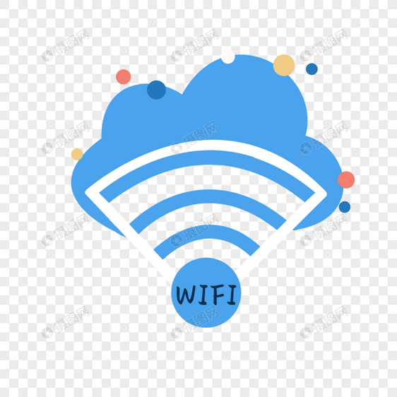 商务图标WIFI云元素图片