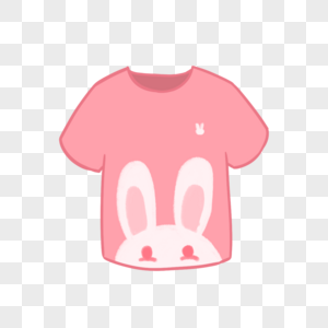 兔子图案粉红色t恤高清图片
