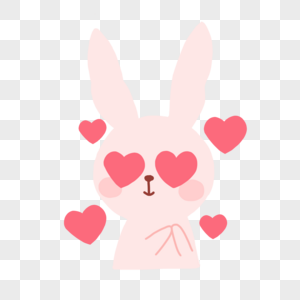 兔子爱心色的表情图片