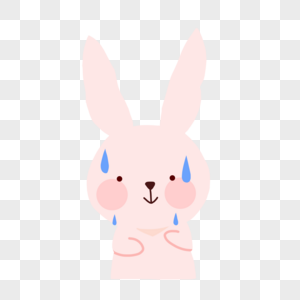 小兔子尴尬流汗的表情图片