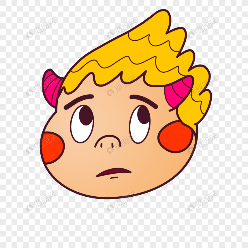 表情手绘疑惑的小猪创意卡通元素素材psd格包表葛优情gif图片