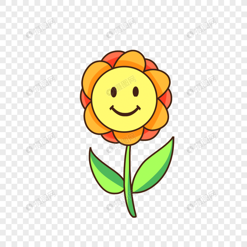 手绘卡通世界微笑日微笑的太阳花