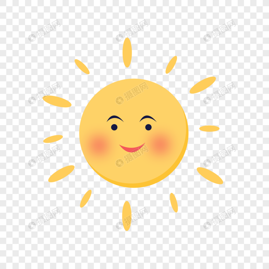 卡通手绘微笑小太阳